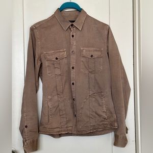 Men’s Gucci overshirt in khaki cotton twill